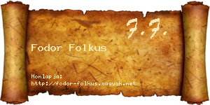 Fodor Folkus névjegykártya